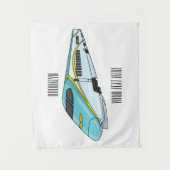 Tenture Illustration de la bande dessinée d'un train à bal (Devant)