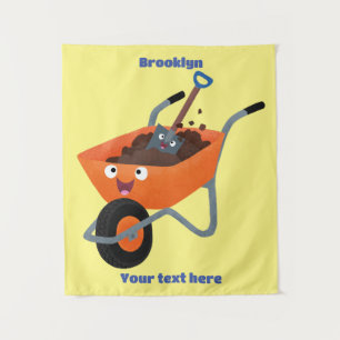 Tenture Illustration de la brouette en brouette orange trè