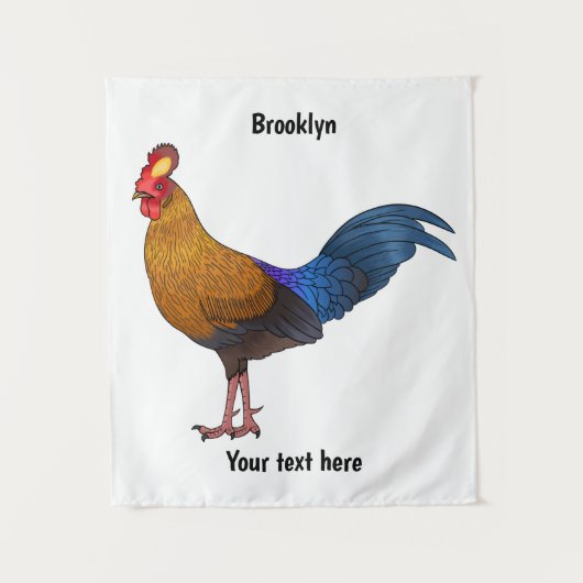 Tenture Illustration de la caricature d'oiseaux de jungle (Devant)