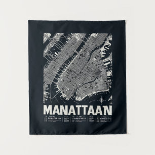 Tenture Illustration de la carte de Manhattan