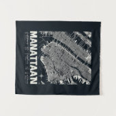 Tenture Illustration de la carte de Manhattan (Devant (Horizontal))