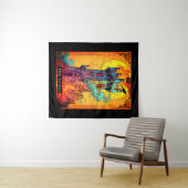 Tenture Illustration de la carte Tarot, la tour (En situation (horizontale))