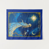 Tenture Illustration de la carte Tarot, l'étoile (Devant (Horizontal))