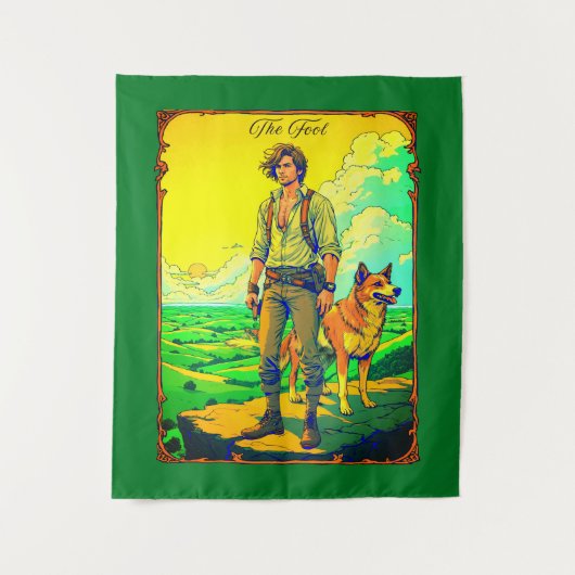 Tenture Illustration de la carte Tarot, l'idiot (Devant)