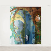 Tenture Illustration de la faune de la rivière Idyllique i (Devant)