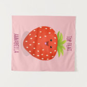 Tenture Illustration de la fraise Cute kawaii (Devant (Horizontal))