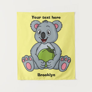 Tenture Illustration de la koala de Cute et de la noix de 