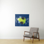 Tenture Illustration de la luciole vert mou (En situation (horizontale))