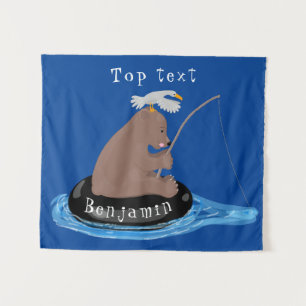 Tenture Illustration de la pêche de l'ourson mou