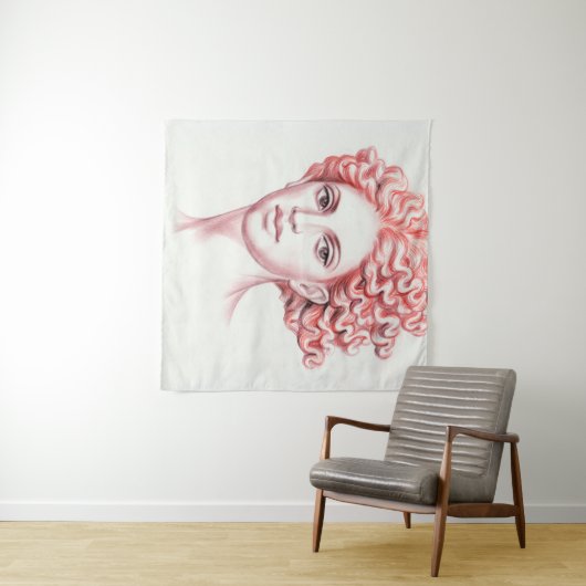 Tenture Illustration de la stock en chef de la femme Redhe (En situation (horizontale))