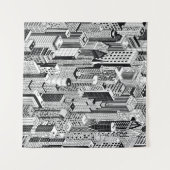 Tenture Illustration de la ville Skyscraper, isométrique t (Devant (Horizontal))