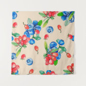 Tenture Illustration de l'aquarelle de la baie Goji et du  (Devant (Horizontal))