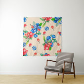 Tenture Illustration de l'aquarelle de la baie Goji et du  (En situation (horizontale))