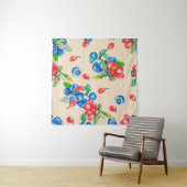 Tenture Illustration de l'aquarelle de la baie Goji et du  (En situation)