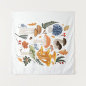 Tenture Illustration de l'aquarelle des champignons de la  (Devant (Horizontal))