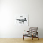 Tenture Illustration de l'avion de chasse (En situation (horizontale))