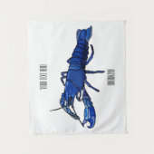 Tenture Illustration de l'écrevisse marron bleu (Devant)