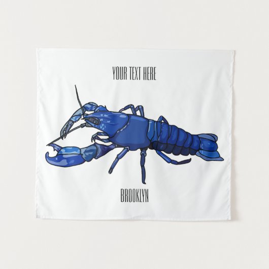 Tenture Illustration de l'écrevisse marron bleu (Devant (Horizontal))