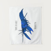 Tenture Illustration de l'écrevisse marron bleu (Devant)