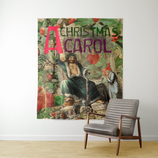 Tenture Illustration de l'esprit de Noël présent Scrooge (En situation)