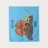 Tenture Illustration de lézard à col frisé (Devant)