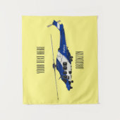 Tenture Illustration de l'hélicoptère de police (Devant)