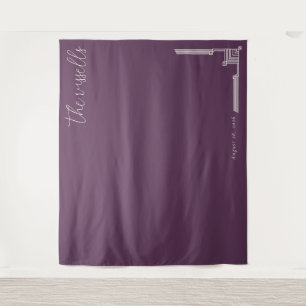 Tenture Illustration de ligne géométrique violette élégant