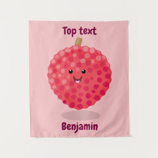 Tenture Illustration de litchee rose mignon (Devant)