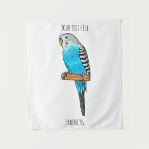 Tenture Illustration de l'oiseau bleu budgerigar