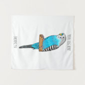 Tenture Illustration de l'oiseau bleu budgerigar (Devant (Horizontal))