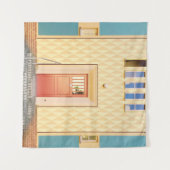 Tenture Illustration de maison jaune (Devant (Horizontal))