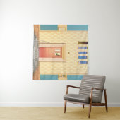 Tenture Illustration de maison jaune (En situation (horizontale))