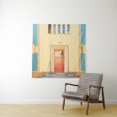 Tenture Illustration de maison jaune (En situation)