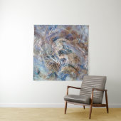 Tenture Illustration de marbrure de fluide gris-bleu (En situation (horizontale))