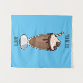 Tenture Illustration de milk-shake au chocolat (Devant (Horizontal))