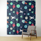 Tenture illustration de motif spatial (En situation)