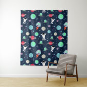 Tenture illustration de motif spatial (En situation)