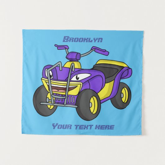 Tenture Illustration de moto Purple Quad (Devant (Horizontal))
