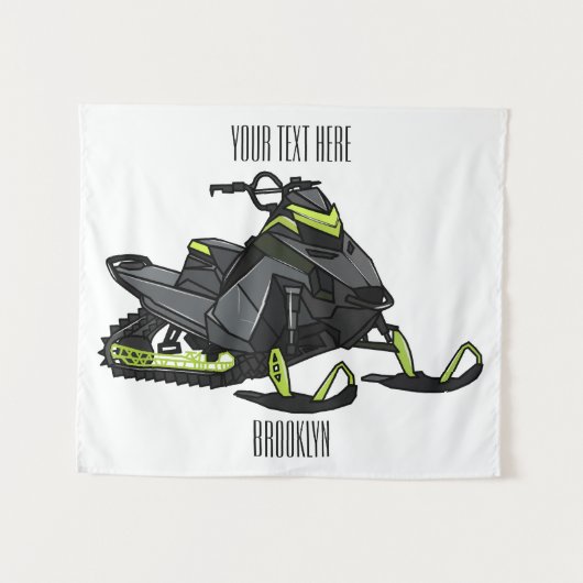 Tenture Illustration de motoneige (Devant (Horizontal))