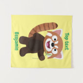Tenture Illustration de panda rouge mignon (Devant (Horizontal))