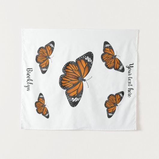 Tenture Illustration de papillon monarque (Devant (Horizontal))