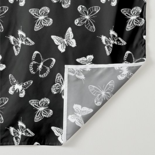 Tenture Illustration de papillon noir et blanc (Détail)