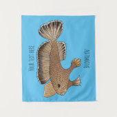 Tenture Illustration de poisson à main (Devant)