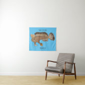 Tenture Illustration de poisson à main (En situation (horizontale))