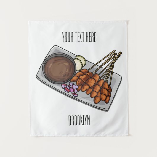 Tenture Illustration de Satay (Devant)