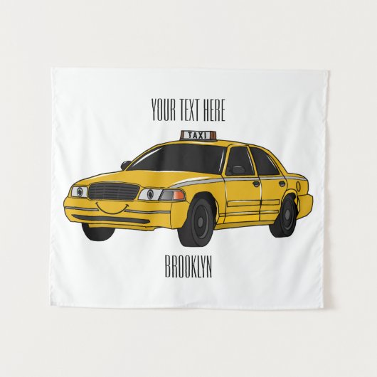 Tenture Illustration de taxi (Devant (Horizontal))