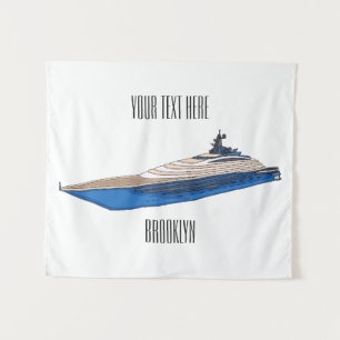 Tenture Illustration de yacht
