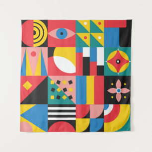 Tenture Illustration des formes colorées géométriques néo