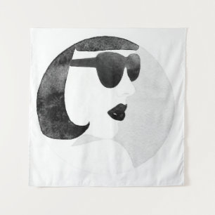 Tenture Illustration des lunettes de soleil de femme à la