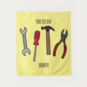 Tenture Illustration des outils de menuiserie